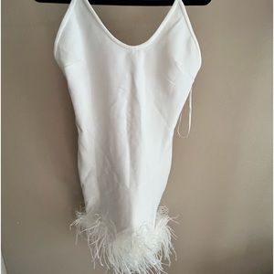 White Feather Bodycon Dress *NWT*
